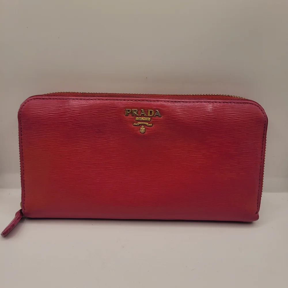 Prada Saffiano Leather Long Zip Wallet